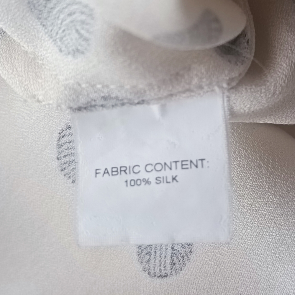 Derek Lam 10 Crosby 100% Silk Cream Blouse with Black Yarn-Spot Print Size XS - Picture 4 of 13